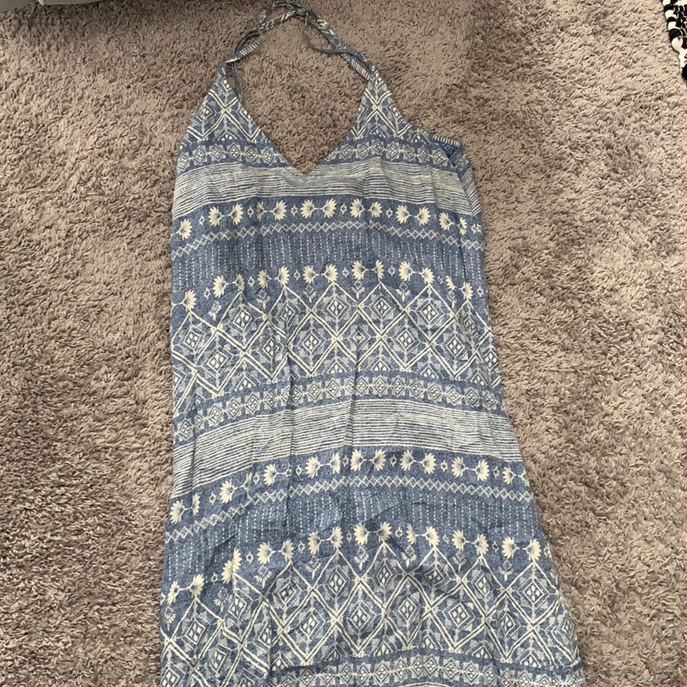 Roxy XL blue print strapped maxi dress